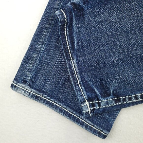 BKE Buckle Mason Jeans Distressed Denim Stretch Taper "34x34" Actual 36x35 - Picture 10 of 10